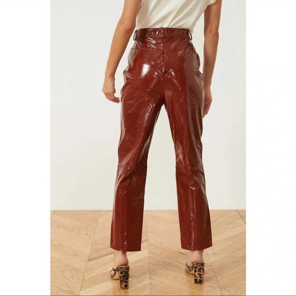 LPA Revolve 100% Leather Patent High Rise Pants Size XXS B4 - Picture 2 of 9